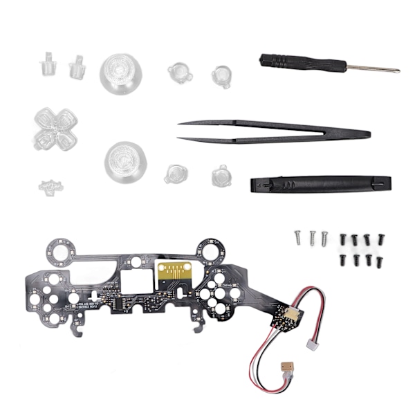 Belysta D Pad ansiktsknappar 8 färger 19 lägen DIY klassiskt LED-ljusknappsats för PS5