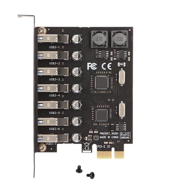Adapterkort PCIE till USB 3.0 7 portar 5Gbps snabb överföringshastighet USB-modul expansionskort 5V