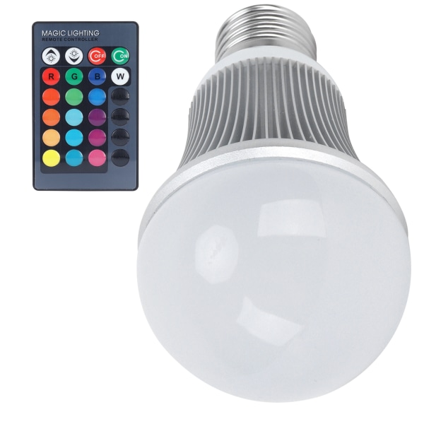 5W E27 RGB LED-pære Fjernkontroll RGBW fargeskiftende lampe for KTV Bar Club 85-265V