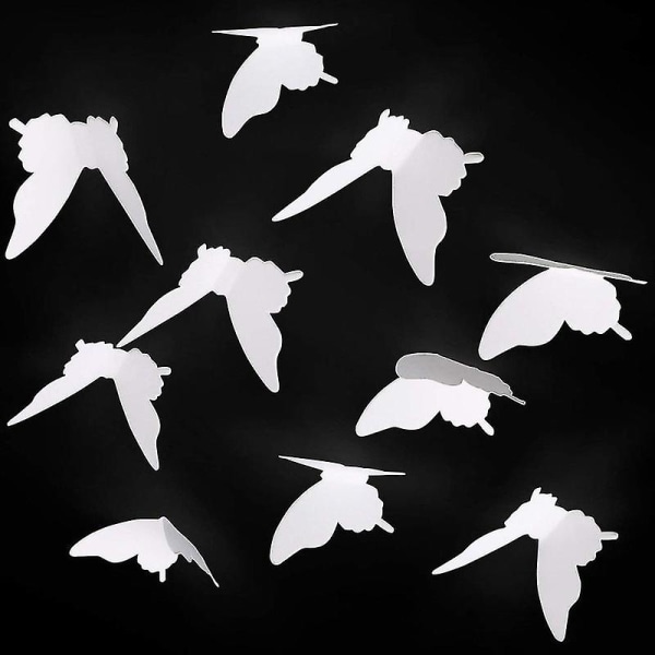 100 stk 3d papir hvid sommerfugl vægklistermærker Aftagelige kunsthåndværk Sommerfugle mærkater Vægmaleri