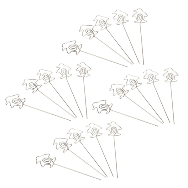 20 kpl Pöytäkortinpidikkeet Hopea 10cm Pitkä Kaunis Ulkonäkö Rautamateriaali Kestävä Työpöydän Kuvanpidike Pingviinit