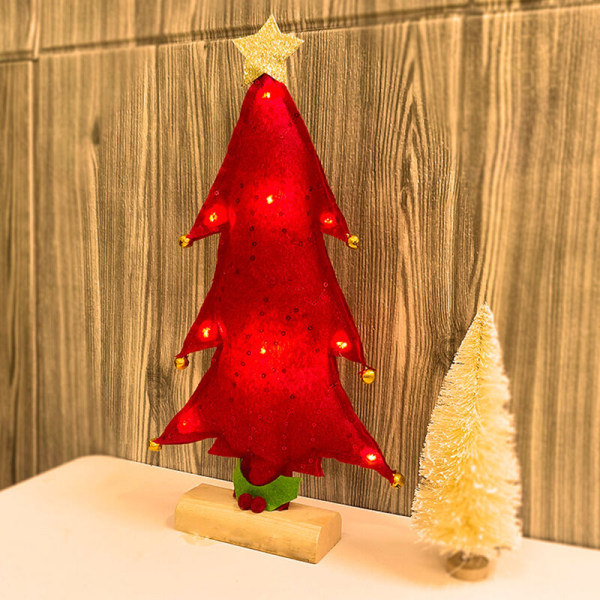 Julgranar med ljus julpynt Minigran Julbordsdekoration Julklappar Juldekorationer,modell:Röd