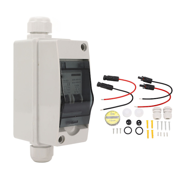 Mini Circuit Breaker DC 12‑400V AC 90‑400V Dual Power 16A Solar Disconnect Switch with IP65 Waterproof Box