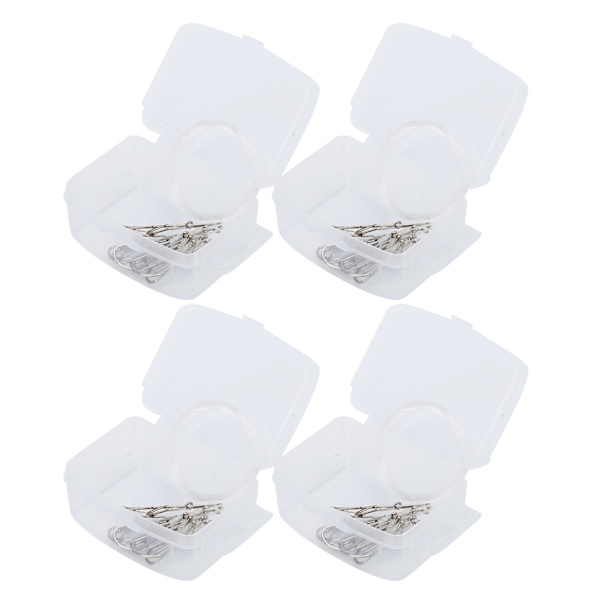 4 lådor Silver Högkolstål Fiskkrok Ledare koppel för Sjöfiske Line krokar2/0#