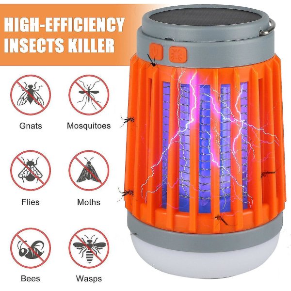 Solar Usb Mosquito Killer Light Elektronisk Fly Bug Insekt Zapper Trap Skadedyrslampe