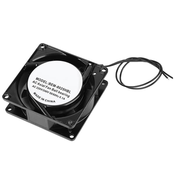 Stille ventilator dobbelt kugleleje Støjsvag kølepladeventilator med ren messingramme 80 x 25 mm