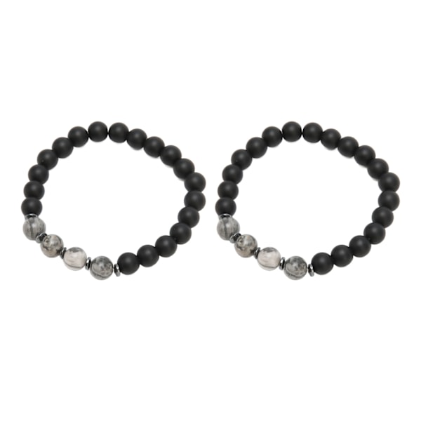 2st Män Kvinnor Fashionabla magnetiska armband Akupunktur bantning ömhet lättnad stenpärla magnet armband