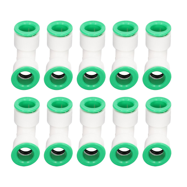 10 kpl kyynärliitäntää PPR-letkujen liitäntään Quick Push Connection Set Kit uima-altaalle 20 mm / 0,79 tuumaa