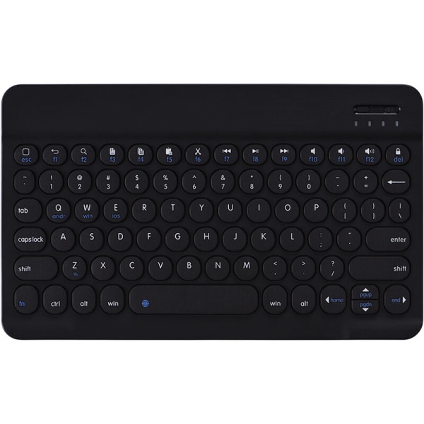0301 Wireless BT Keyboard Ultra-tynt bærbart mini rundt tastatur 78 taster for Android/Windows/iOS nettbrett/bærbar svart, modell: svart
