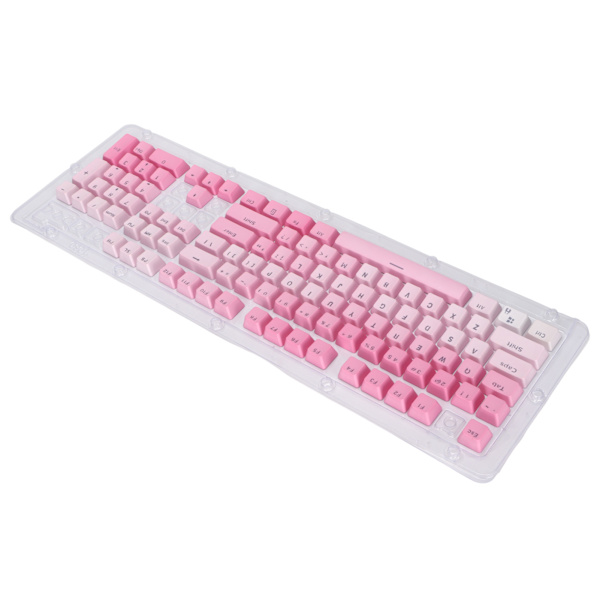 104 ST Key Caps Rosa Vit Färgningsprocess Matt Utseende PBT Keycaps för 61/87/104 tangenter Mekaniskt tangentbord