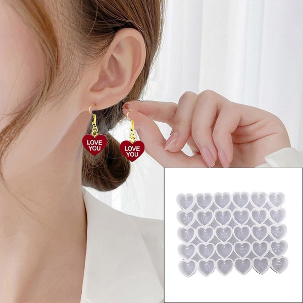 Gør-det-selv Valentinsdag Hjerteform Silikone øreringe Form til harpiksstøbning