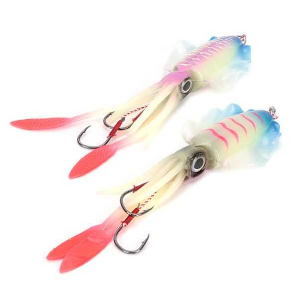 Fiske Bleksprut Lure Bleksprut UV Lysende Squid Jigs med Krok Fiske Wobbler Agn Myk Lure Rosa Blå