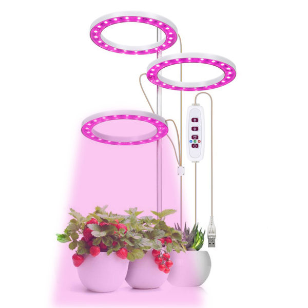 LED Plant Grow Light 5 dimbara lägen Timing USB LED-växtlampa för suckulenter krukväxter