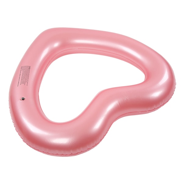 Hjerteformet badeflåte 120 cm tykk, rivebestandig PVC-material Oppblåsbare badeflåter for bassengfester strender Roségull Rosa