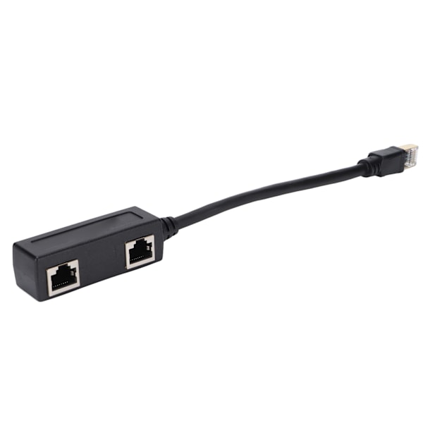 Ethernet Splitter Praktisk Stabil Pålitelig Holdbar Svart CAT8 nettverkskabeladapter for hjemmekontor
