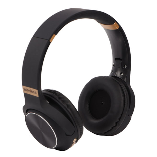 Foldbart Bluetooth-headset Multifunktionelt støjreducerende HiFi Stereo Trådløse Bluetooth-hovedtelefoner Sort