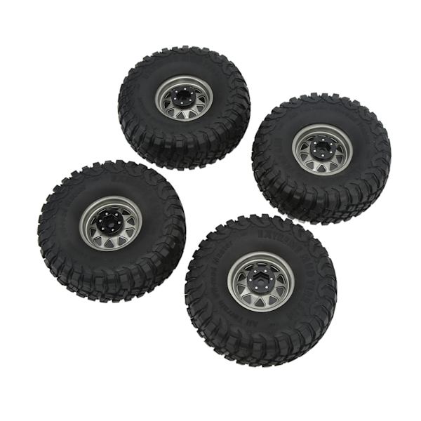 4 kpl 1,9 tuuman pyörien renkaita 10 reiän navalla epätasaisella sora-kuviolla SCX10 1/10 RC-automalleille, harmaa
