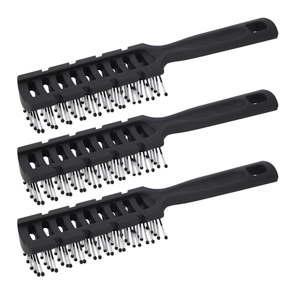 Ventilhårborste 9-rads hårbottenmassage Snabbföning Styling Ventilerad kam för män 3 st.