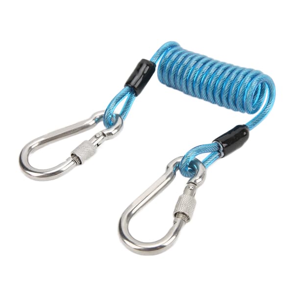 【NX】KEEP Dykkerfjederreb Quick Release Dykker Anti-tabt Reb med Spænder i Rustfrit Stål Blå