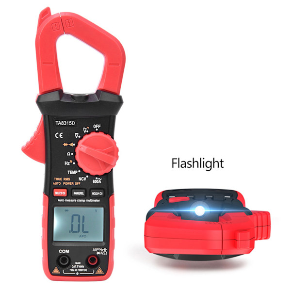 TA8315D Multifunktionell digital handhållen skärmklämma Multimeter AC DC Spänningsströmmätare