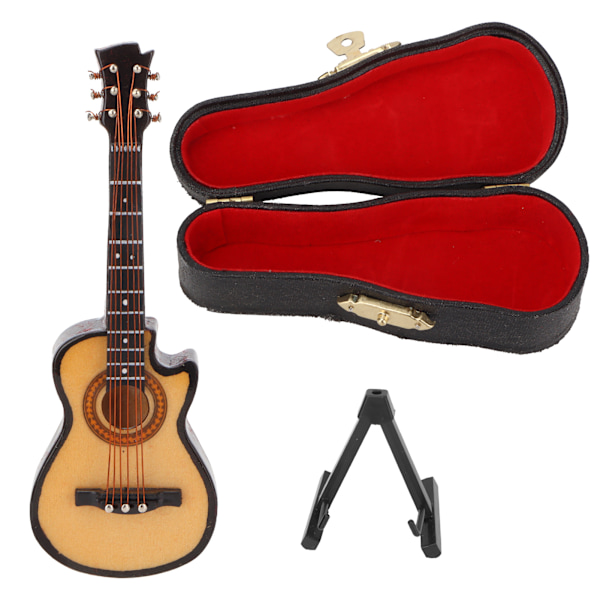 Basswood og metall Miniatyr elektrisk gitar Modell Mini Musikinstrument Ornamenter 10cm Cutaway Guitar