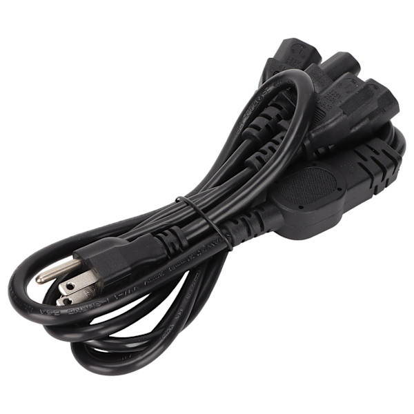 1 till 4 uttag Nätsladd 5‑15P till 4xIEC320 Ersättningsströmsladd för skrivarmonitor PC US-kontakt 125‑250V 1m/3.3ft