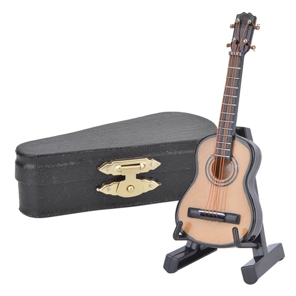 Miniatyr klassisk gitarrmodell Mini tre gitarrmodell dekorasjon Musikkinstrument Modell 8cm