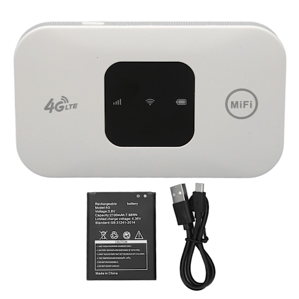 4G WiFi-ruter 150Mbps SIM-kortspor 10 enheter Støtter 2100mAh batteri 4G LTE USB WiFi-modem for kontor, reiser og hjem