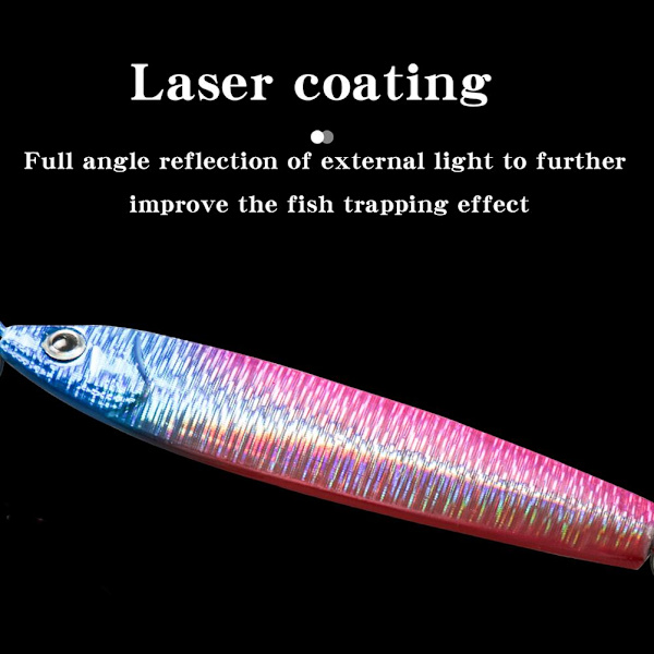 5 stk 30g/40g Langsomt faldende fiske-lokkemad Metal Plade fiskejigger Synkende jig arbejde til saltvandsfiskeri