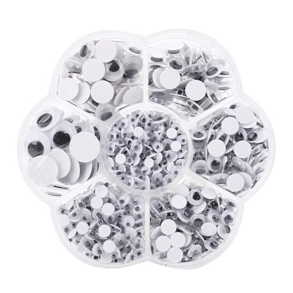800 kpl 4/5/6/7/8/10/12 mm muoviset lelu silmät Musta ja valkoinen liikkuva silmäpallo DIY-tarvikkeet