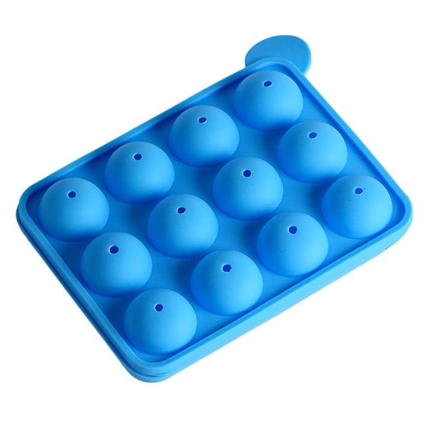 1 set Lollipop Form 12-håls multipurpose silikon halvklotformad form för barn Blue