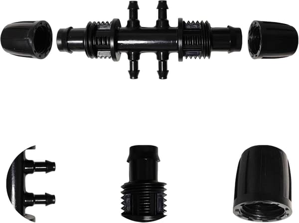 Set med 6 slangkopplingar - Snabbkoppling för 1/2" trädgårdsslang (18 brickor ingår)