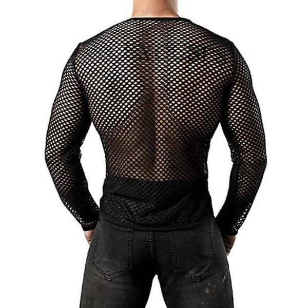 Langermet mesh netting for menn med muskeltopp L
