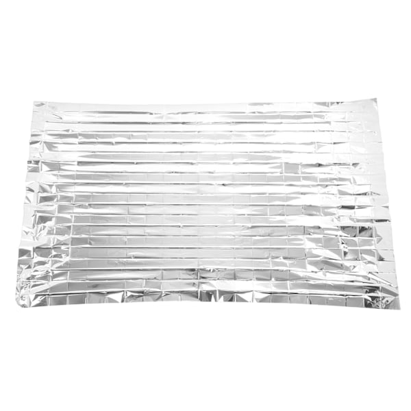 Nødblanketter Foldbar PET Aluminisert Film Termisk Teppe Bærbar Overlevelsesteppe for Reise Camping Utendørs Sølv 210CMx130CM