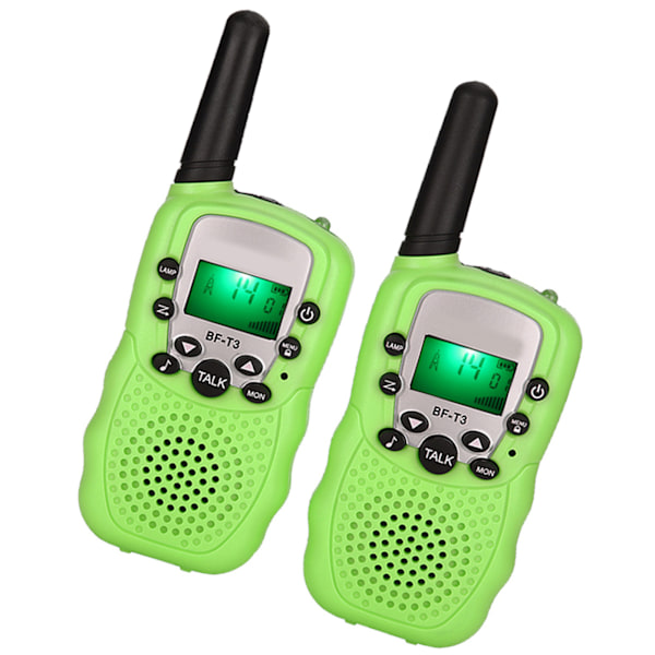 2 st/set Barnleksaker 22 Kanal Walkie Talkies Radio UHF Lång Räckvidd Handhållen Transceiver Grön