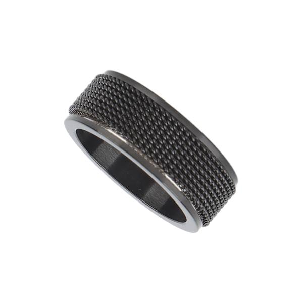 8MM Mænds Spinner Ring Lydløs Titanium Stål Cool Angst Ring til Angst Stressaflastende Sort Nr. 10 62,4 mm / 2,5 tommer