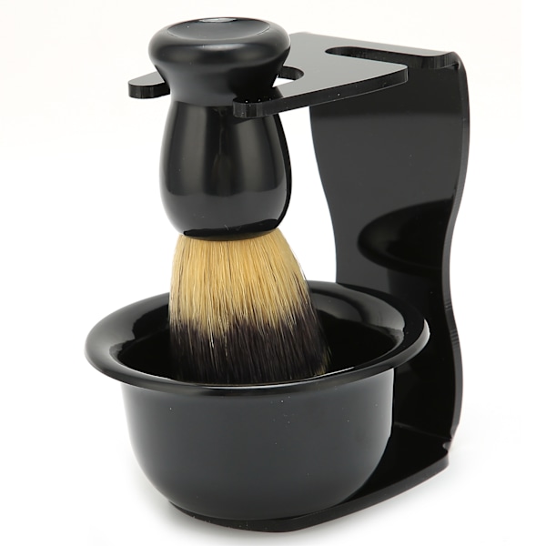 3 stk. Barberkostesæt Skæg Barberkost Skål Sikkerhed Barberstand Kit til Mænd