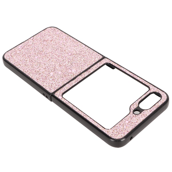 Flip telefonfodral Snygg ABS Anti Fall Precision Öppning Skyddande Flip Telefonfodral för Z Flip 5 Pink Glitter