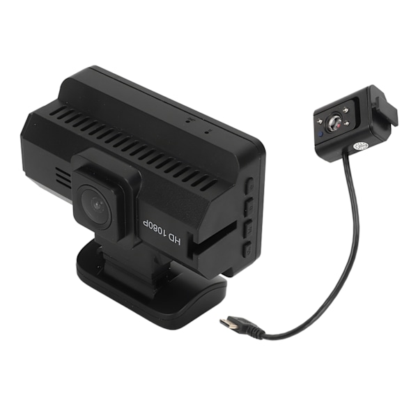 Front Bakre Dash Camera 1080P HD IR Night Vision Rörelsedetektering Loop Recording Bil Dashboard Cam med 3 tums LCD-skärm F9