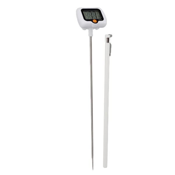 Digitalt godtermometer med gryteklemme Oljetermometer i rustfritt stål med 180 graders roterende sonde for grilling Fritering BBQ Matlaging Hvit