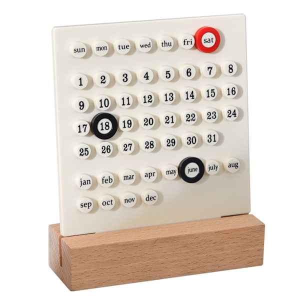 Trebarnskalender DIY Hånddrevet Utvikle Planleggingsferdigheter Evighetskalender for Hjem Hvit