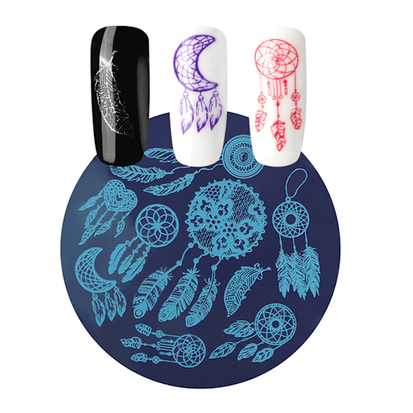 Stämpelplatta Stämpelskrapa Set Fransk Nail Art Stämpel Nagelstämpling Nail Art DIY Nageldekoration
