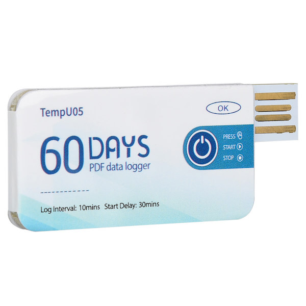 TempU05 Temperaturdatalogger för engångsbruk USB engångstemperaturinspelare PDF-rapport