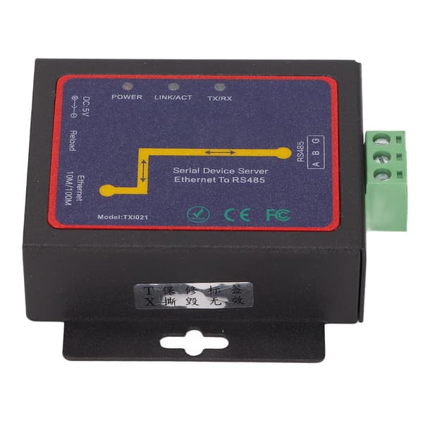 RS485 til RJ45-omformer 300bps til 230400bps Minus10℃ til 55℃ 10/100M Datahastighet Ethernet Seriell Server Kompatibel med Windows-system
