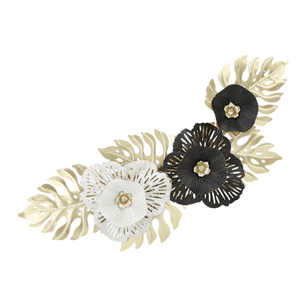 Nordic Luxury Vägg Metal Pendel Innovativ Järn Vägg Blomsterdekoration Hem Vardagsrum Väggdekoration Svart Vit