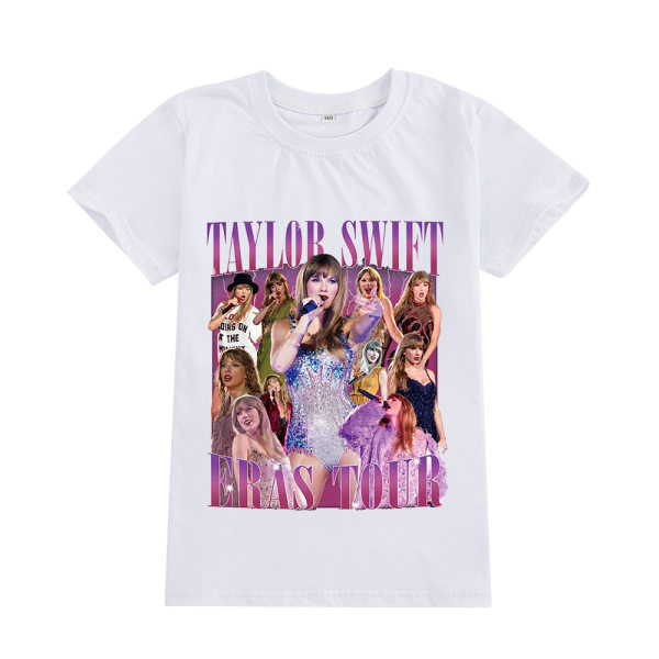 Barn Taylor Swift T-shirt Print Kortärmad T-shirt Toppar Swiftie Fans Konsertpresenter 160cm White 9#
