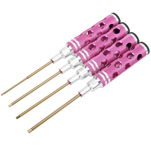 4 stk. Hex Driver Nøglesæt 1,5 mm 2,0 mm 2,5 mm 3,0 mm RC Hex Sokkel Skruetrækker til RC Modelbil Båd Lilla