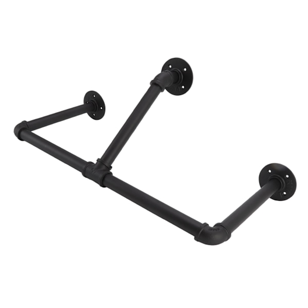 22in Industrial Pipe Kläder Display Rack Väggmonterad Klädställ Hängare Järn Kläder Hängstång Bar för Home Hotel