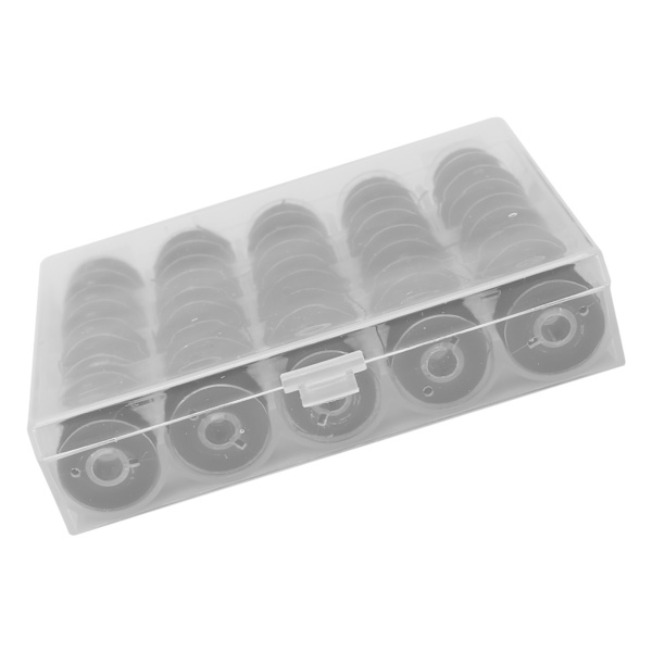 25 stk Spoler med Trådspolning Transparent Spoler til Broderi og Symaskiner Sort Tråd