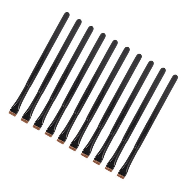 10 st Flat Head Eyeliner Brush Professional Ultratunt mjukt hår Brow Liner Brush Eyeliner Tool